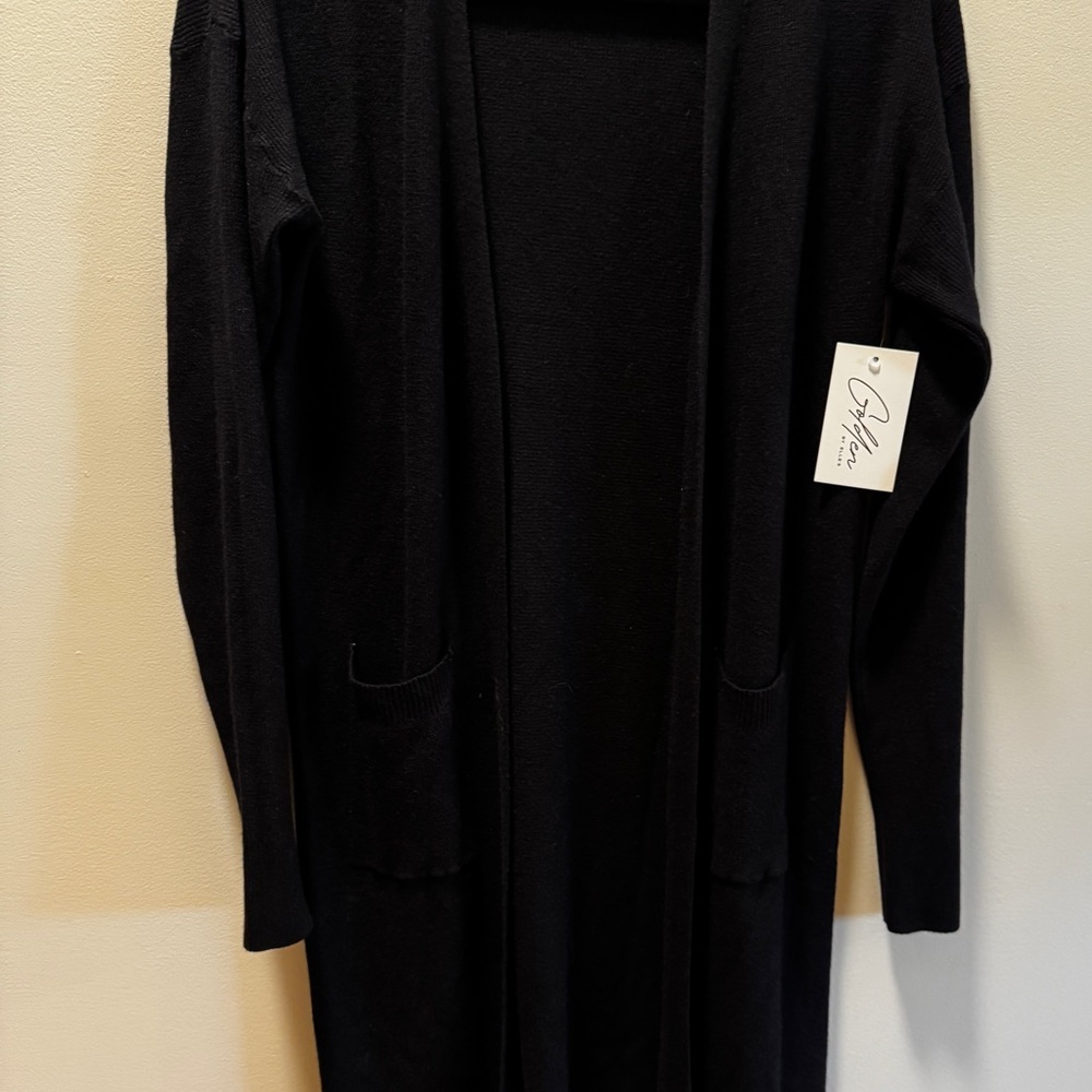 NWT Fine Knit Black Long Cardigan